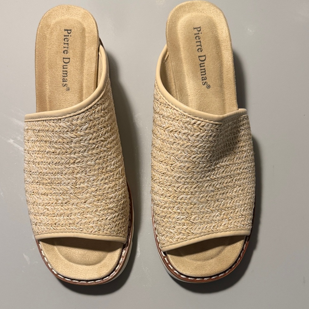 Pierre Dumas Women's Tan Woven Mules